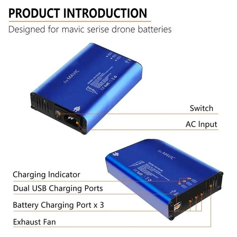 Replacement For Mavic Pro 5In1 Charging Hub Intelligent Battery Home Charger Suitable and Platinum  Accessories Repair Part