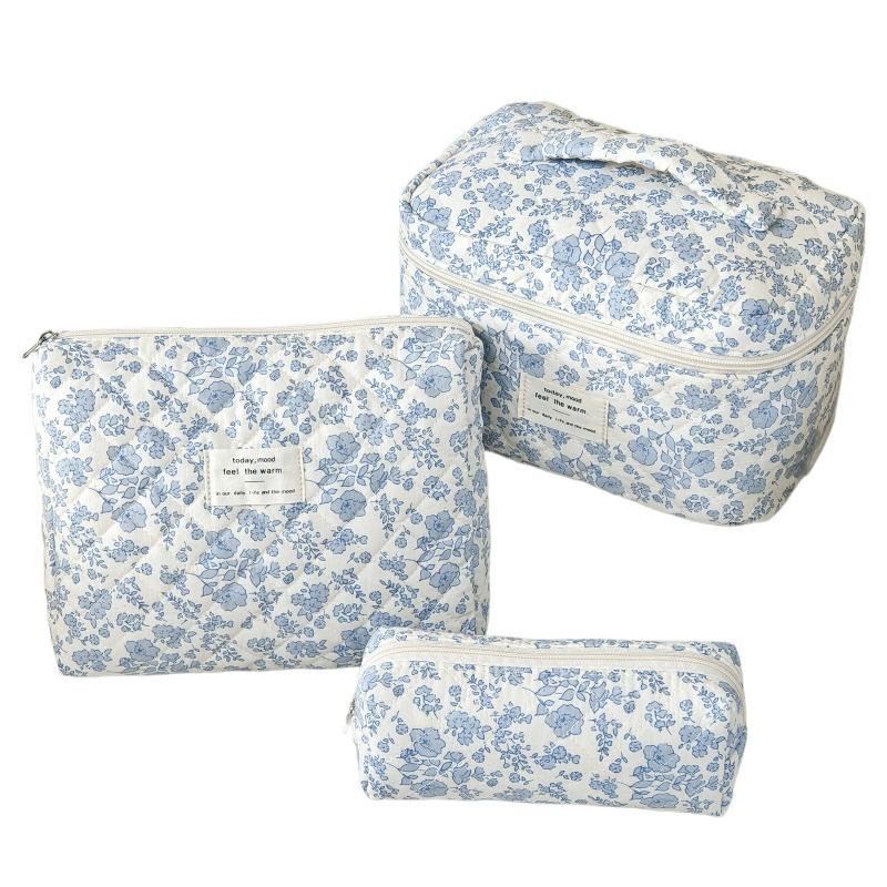 Large Capacity Travel Cosmetic Bag Portable Polyester Cotton Toiletry Bag Multifunctional Storage Pouch for Makeup Toiletries Business Trip