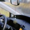 Wiszący na słońce brelok do samochodu, Akcesoria do lusterka wstecznego Uroczy Boho wiszący dekor słońca Ręcznie robiony Ornament z kamieni kryształów leczniczych Prezenty