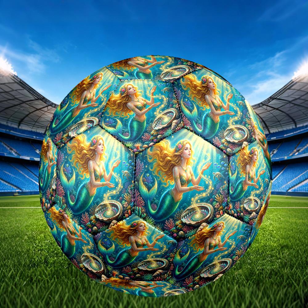 1pc Mermaids Undersea Magic Durable Size 5 Soccer Ball Professional Match Training Football Indoor &Outdoor Sports Ball P60131