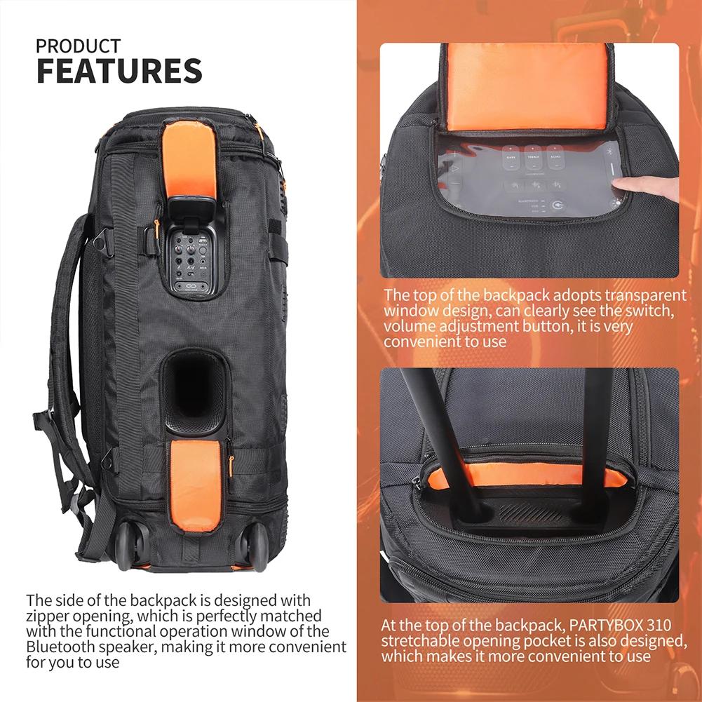 Speaker Storage Bag for JBL Partybox 310/110 Waterproof Large Capacity Foldable Bluetooth Speaker Travel Carrying Case