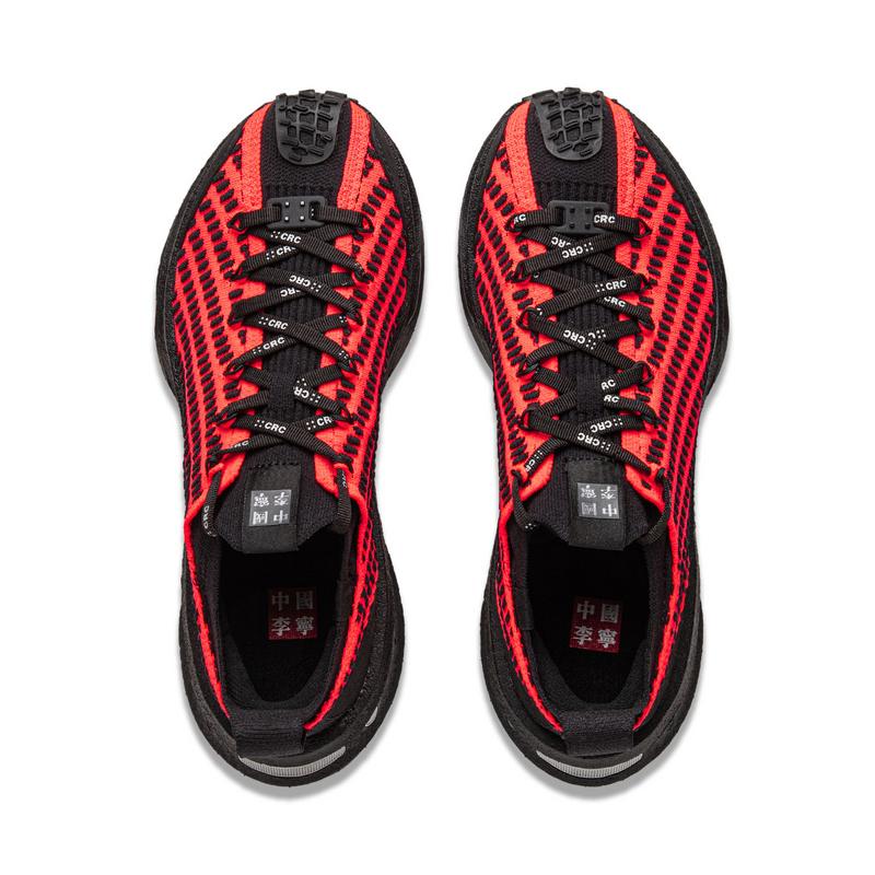 Li Ning Slip Resistant Abrasion Resistant Low Top Casual Shoes Unisex Red Black AZGU043-7