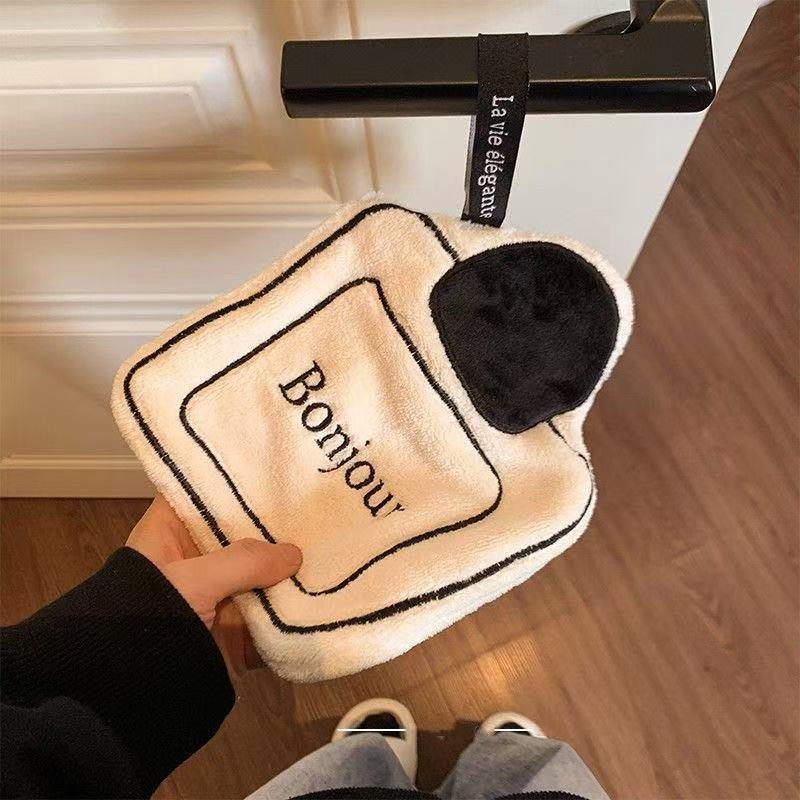 Coral Fleece Soft & Absorbent Hanging Hand Towel - Skin-Friendly for Home & Kitchen Cleaning