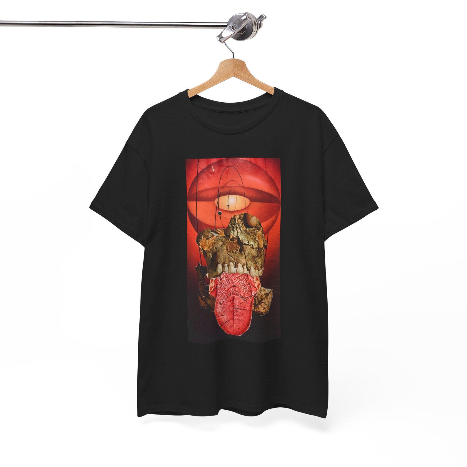 Cyclops Skull Collage Art T Shirt Surreal Anatomical Graphic Tee Mythic Skull Weird Art Cotton Shirt 4XL