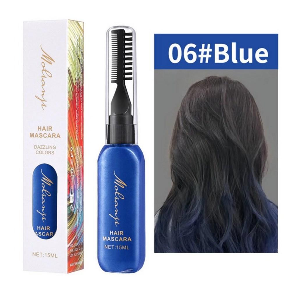 Blue Hair Pen Disposable Temporary Dye, Partial Dye DIY Hair Chalk Gray Hair Root Cover Festival Cosplay Ring