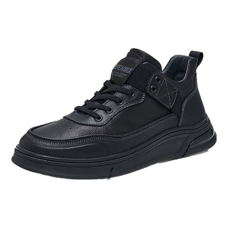 Men s Leather Lace-Up Casual Boots 39 чёрный