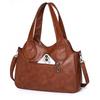 Frauen PU Leder Große Kapazität Schulter Tasche Damen Vintage Schulranzen Taschen 2025 Sommer Designer Handtasche Tote Umhängetasche