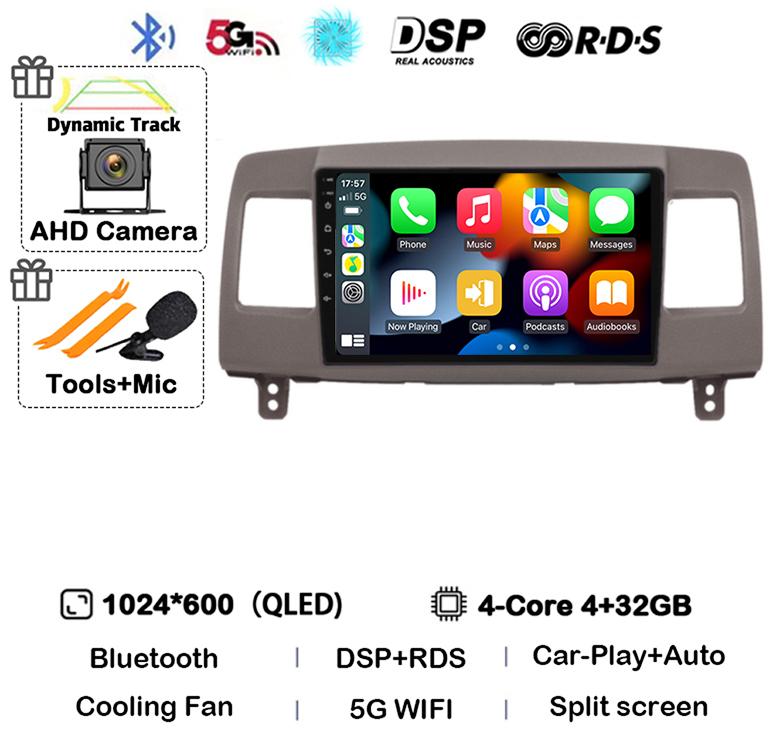 Android 14 Carplay Auto Car Radio For Toyota Mark II 9 X110 2000-2007 Multimedia GPS Navigation Video Player Stereo 2din 2 DIN