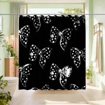 1pc Bathroom Shower Curtain, Comic Strip Design, Anniversary Shower Curtain, Includes 12 Hooks, 180x180cm Bathroom Curtain for