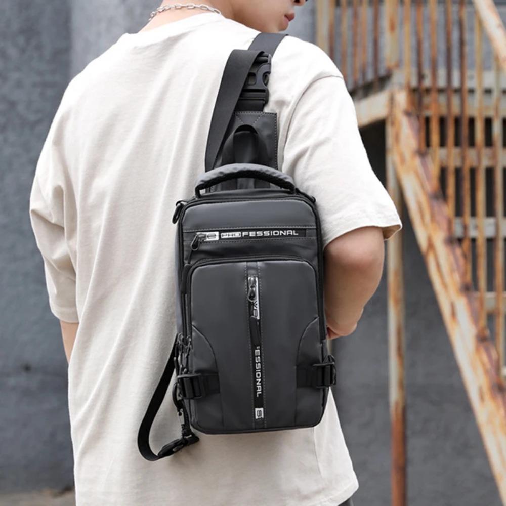 Men Sling Backpack Cross Body Shoulder Chest Bag with USB Charging Port Travel Waterproof Nylon Male Multipurpose Messenger Bags