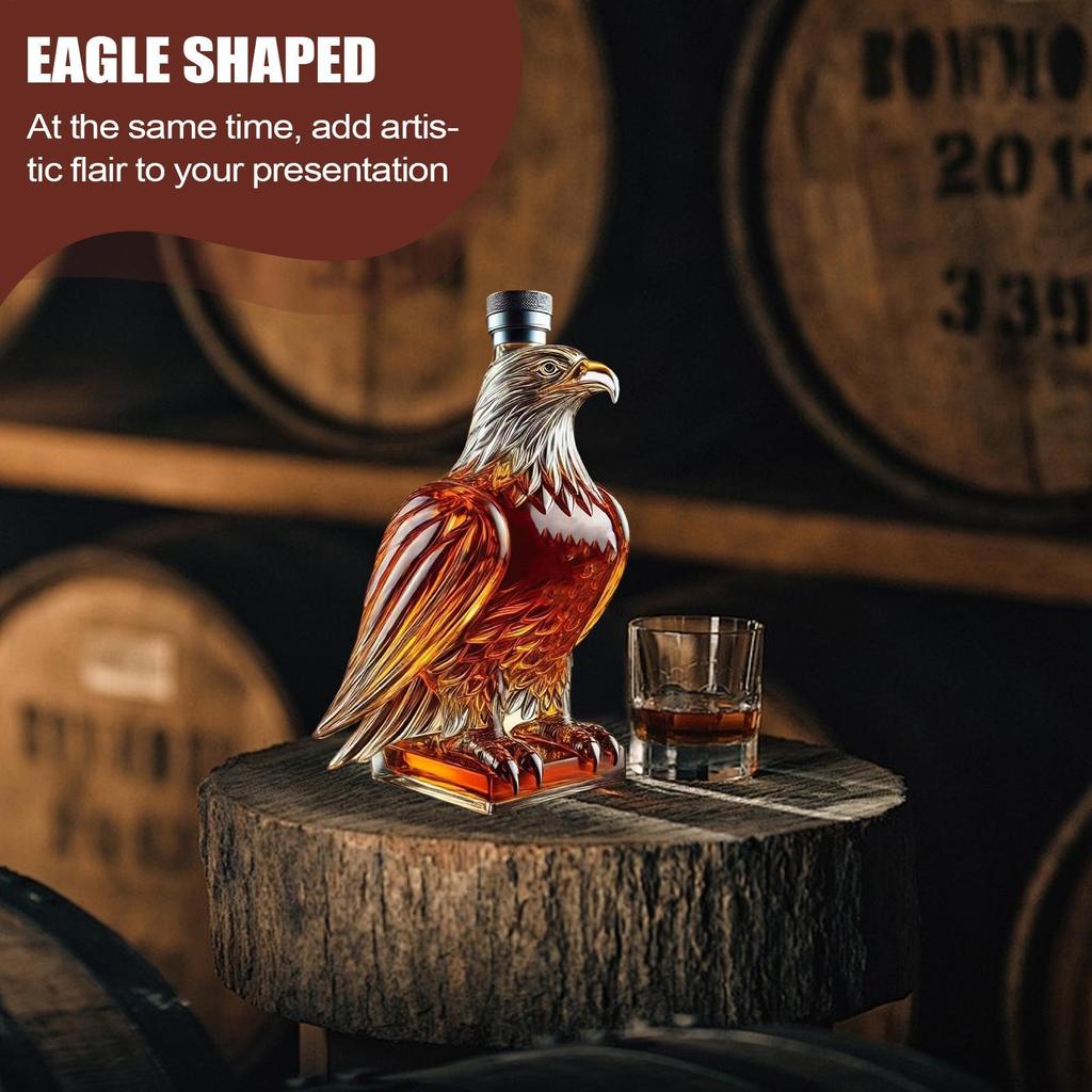 Eagle Decanter Glass Animal-Shaped Whiskey Bottles Collectible Novelty Container for Beer Tasting Home Decor Wedding Father's