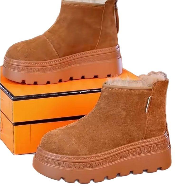 New Retro-style Thick-soled Boots with Padding, Short Boots with Anti-slip Function, Women's Shoes