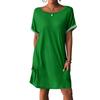 Women's Dresses T-Shirt Dresses With Pockets Solid Color Casual Beach Dresses