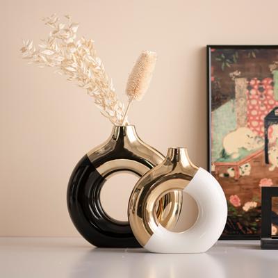 Light Luxury Gold Ceramic Flower Vase for Flowers Wedding Home Table Flower Decor House Warming Gift Minimalist Home Decor