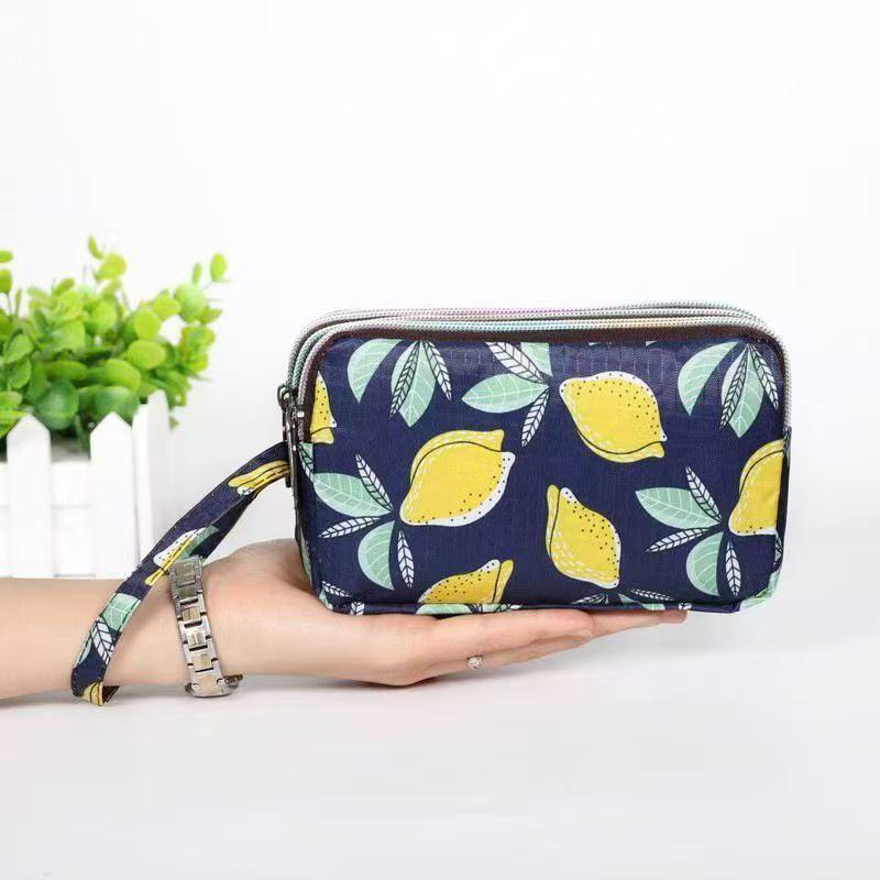 Women's Canvas Art Clutch: Three-Layer Long Wallet, Large Capacity Handbag, Key & Coin Purse, Casual Phone Bag