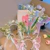 Pearls Headband Butterfly Ribbon Pageant Prom for School Play Stage Props