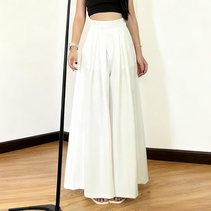 ZANZEA Damen Lässige, einfarbige, lockere Hose mit weitem Bein 2XL apricot