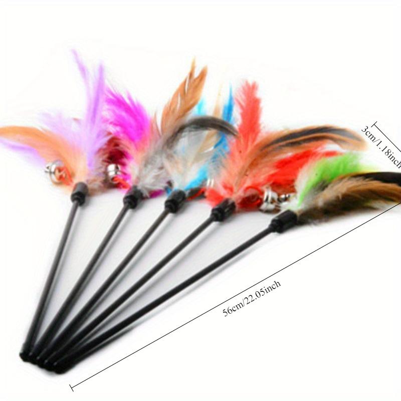 1PC Color Random Cat Toy Bell Feather Funny Cat Rod Toy