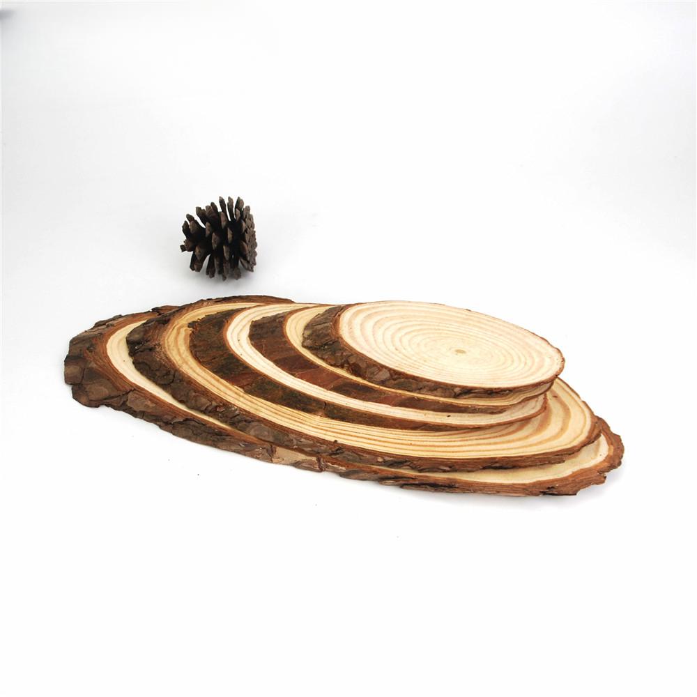Small Natural Oval Wood Slices Circles Tree Bark Log Discs DIY Crafts Wedding Party Painting Decoration 10-30cm 1pcs