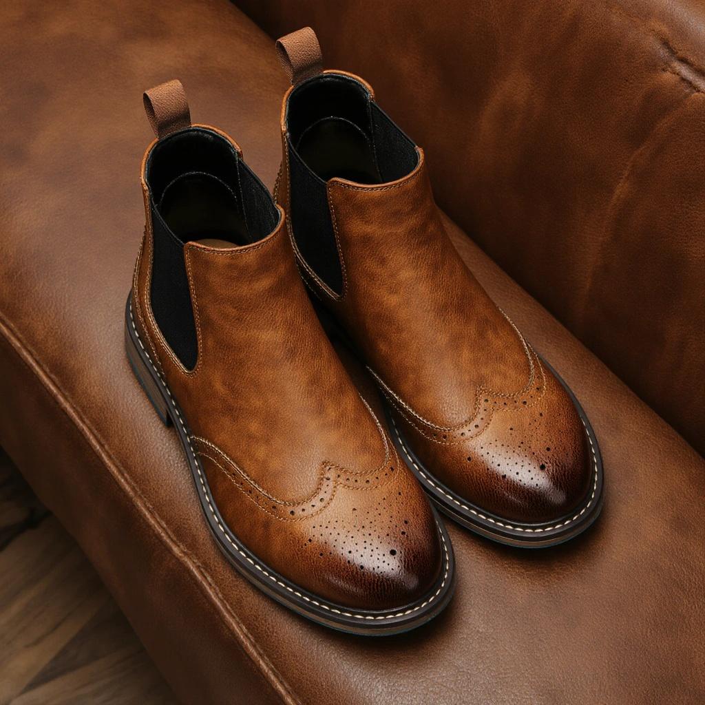 Boots Men Comfortable Brand Fashion 2026 Boots Leather