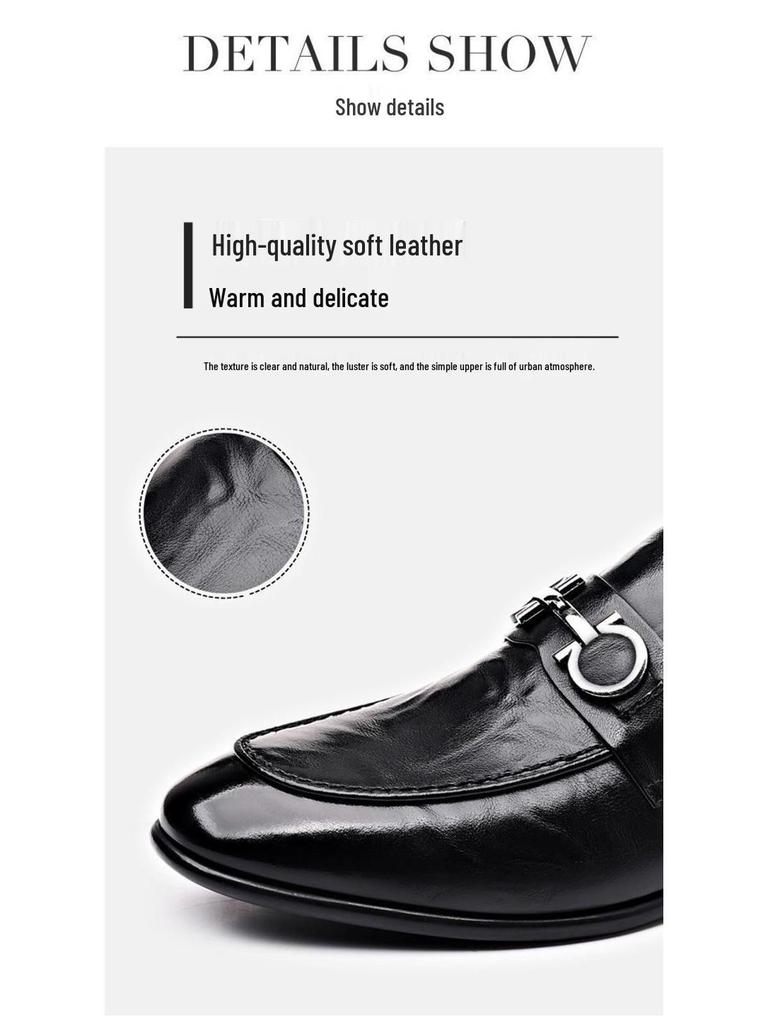 Men's Autumn Business Formal Leather Loafers - Korean Style, Breathable, Comfortable, All-Match