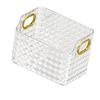 Small Organizer Bin Cabinet Storage Bin Pattern Texture Clear PET Comfortable Handles Versatile Basket for Bathroom
