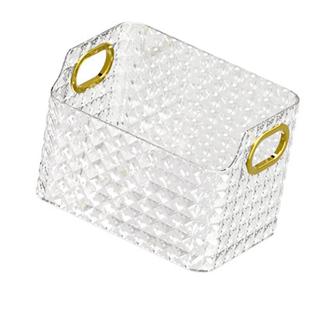 Small Organizer Bin Cabinet Storage Bin Pattern Texture Clear PET Comfortable Handles Versatile Basket for Bathroom