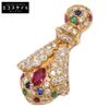 1.55ct Diamond, 0.48ct Ruby, 0.17ct Emerald, 0.15ct Sapphire Pendant Top Yellow GoldUsed