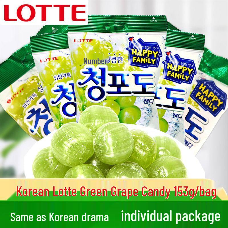 Lotte Green Grape & Peach Hard Candy Snacks - Imported Korean Treats