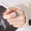 Adjustable Open Ring Men Women Vintage Bone Motif Geometric Design Copper Electroplated Statement Jewelry