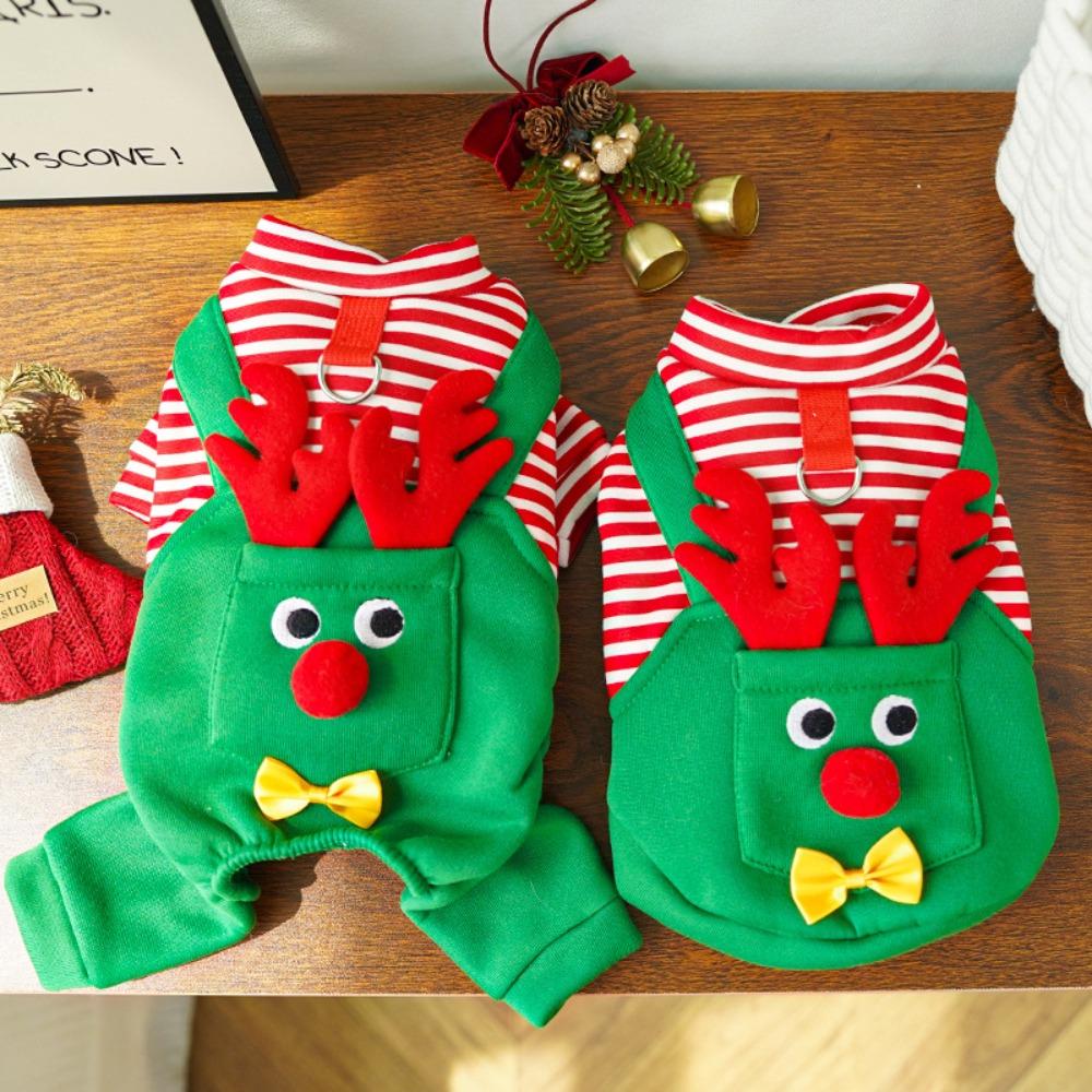 Warm Dog Four Legged Clothes Striped Pet Dress Up Costume Cats Christmas Coats  Autumn and Winter