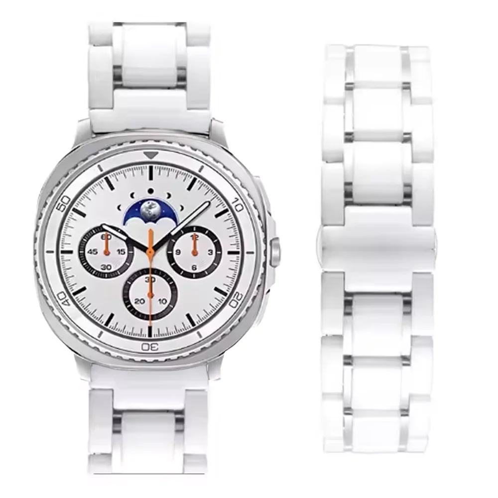 Keramický řemínek pro Samsung Galaxy Watch 8 Classic 46mm/Ultra 2025 47mm Náramek pro Galaxy Watch 8 44mm 40mm Kovový náramek