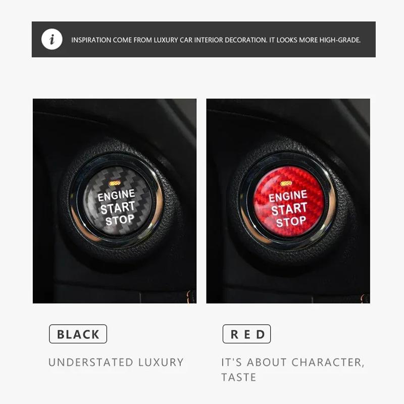 Car Carbon Fiber Sticker for One-button Start of Subaru WRX Forester Outback Car Ignition Switch  Interior Accessories