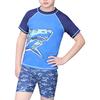Boys Swimwear Set Short Sleeve Rash Guard Top Matching Trunks Hat Beach Swim Outfit