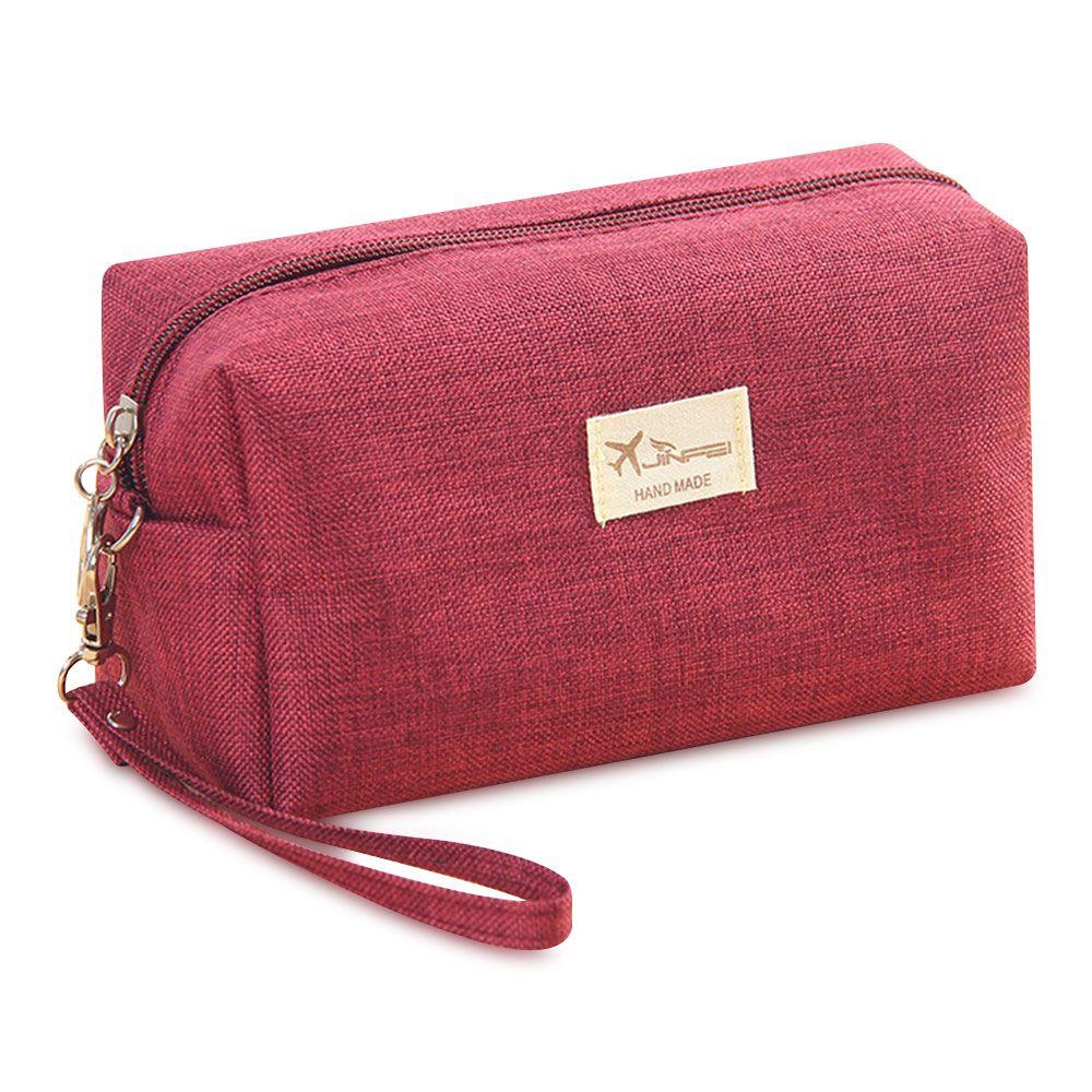 

Simple Large Capacity Travel Organizer Cosmetic Bag Makeup Pouch Storage Case Wash Bag вина червоного кольору