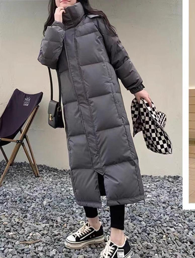 2025 Unisex Over-the-Knee Thick Down Jacket In 90% White Duck Down, Winter Couples' Style