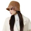 Autumn/Winter Wool Bowler Hat with Windproof Ear Protection - Ladies' Casual Fashion.