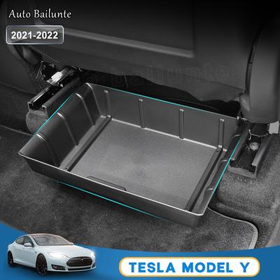 Für Tesla Modell Y 2022 Zubehör Auto Unter Sitz Lagerung Box Auto Müll Bin Push-Pull Organizer Fall Schublade