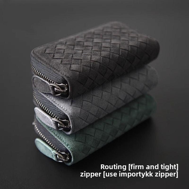 Key Organizer Wallet With Pu Material And Vintage Weaving Design For Daily Use