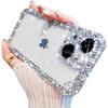 Clear Glitter Case for iPhone 15 Plus, Cute Luxury Bling Sparkly Diamond Rhinestone Camera Protection Soft TPU Bumper Shockproof Women Girls Slim