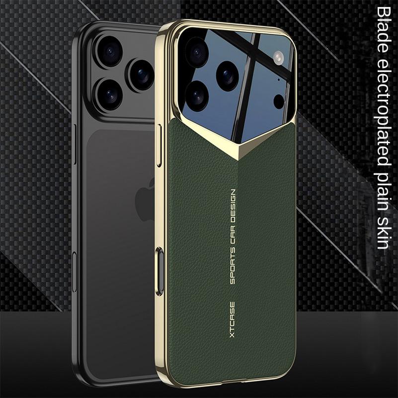 Leather Ultra-Thin Camera Height Enhancement Lens Phone Case for iPhone 17 Pro Max iPhone17 Pro Camera Protect Cover