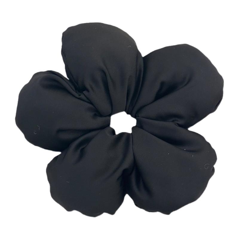 

Stuffed Flower Hair Tie Hair Bun Scrunchies Elastic Hair Rope Big Scrunchie Elegant Hairband Female Spring Hair Ornament чорний