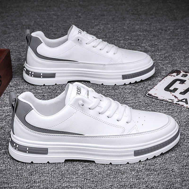 

Мужские модные весенние белые спортивные туфли: Дышащие, универсальные, на толстой подошве, повседневные балетки 39