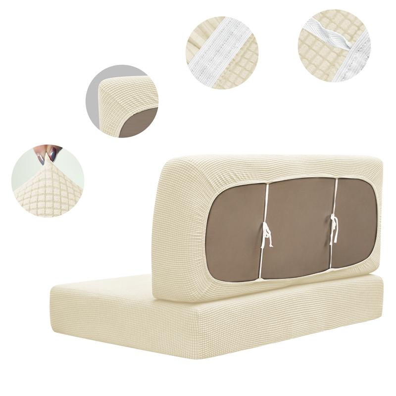 

2Pcs/set Stretch RV Dinette Cushions Covers Jacquard Couch Cover Booth Seat Slipcovers RV Camper Car Bench Backrest Cover Decor 1 Set