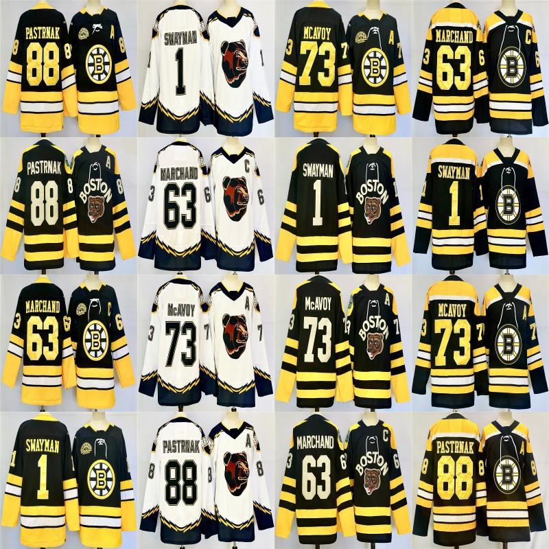 Boston Bruins NHL Hockey Jersey Uomo Cotone Sportswear Fan del Ghiaccio Abbigliamento Autunnale