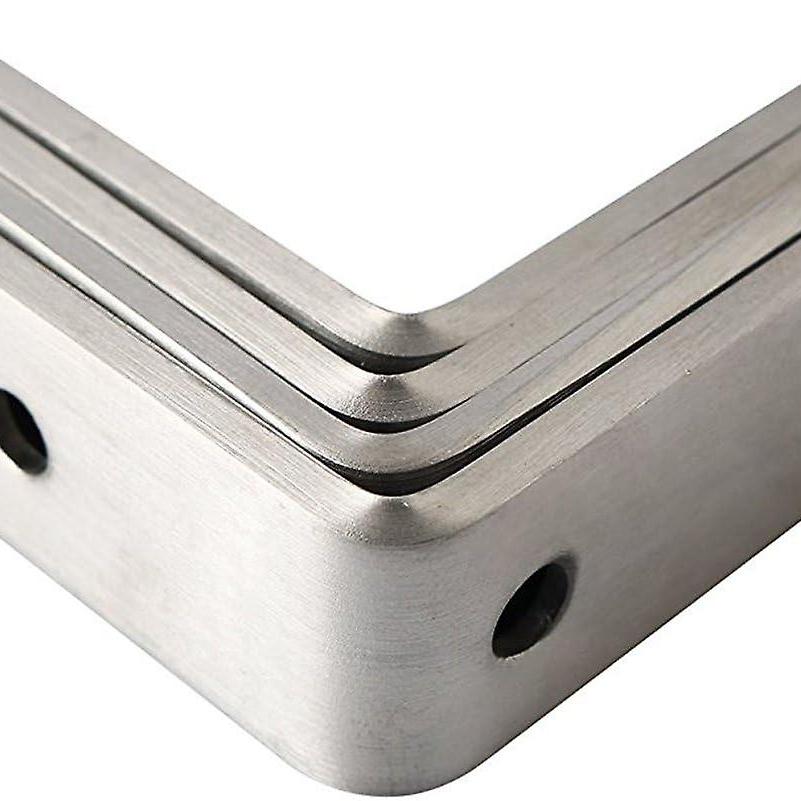 Pakke med 4 rustfritt stål Heavy Duty L-formet hjørnestag Skjøt Vinkelbrakett Hyllebraketter, børstet nikkel(250x150x4mm)