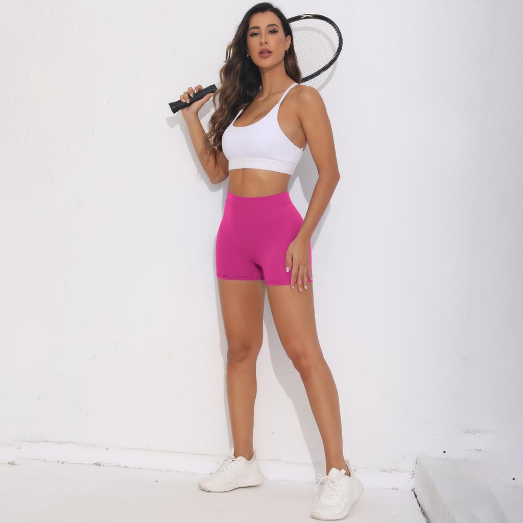 Sexy V-Back Shorts High Waisted Hip Lifting Yoga Shorts Women's Nylon Tight Fitting Shorts Training Sports Fitness Pants