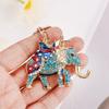 Fashion Rhinestone Elephant Keychains Cute Animal Keyrings Car Key Chain Women Bag Charm Pendant Jewelry