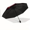 Folding Umbrella The Umbrella Features a Red Pentagram, Circular Geometric Patterns, And a Goat-Like Figure at The Center. Fits Travel, Back