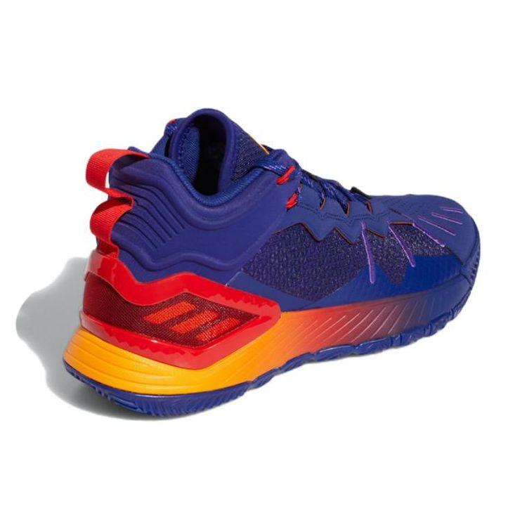 Adidas D Rose Son Of Chi Round Toe Comfortable Fabric Shock Absorbing Non-Slip Wear-Resistant Low-Top Basketball Shoes Men Sneakers Blue Red GY3265